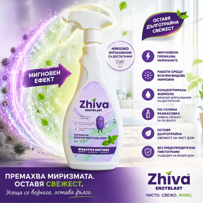 ENZYBLAST- незабавен НЕУТРАЛИЗАТОР НА МИРИЗМИ с активни ензими 750мл.
